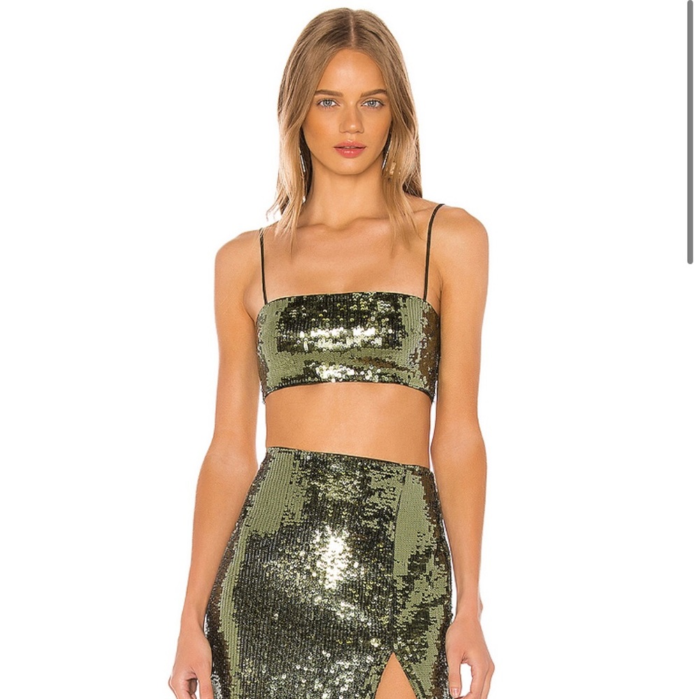 Ava Crop Top in Olive Green